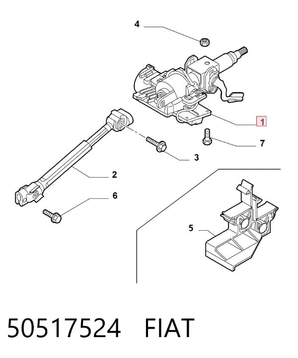 Coluna da direção 50517524 Fiat/Alfa/Lancia