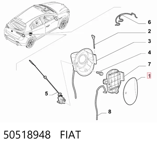 Alcapão do tanque de combustível 50518948 Fiat/Alfa/Lancia