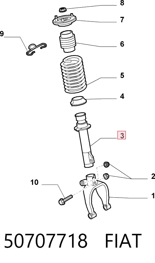 Amortecedor dianteiro 50707718 Fiat/Alfa/Lancia