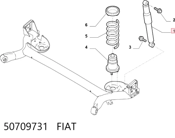 Amortecedor traseiro 50709731 Fiat/Alfa/Lancia