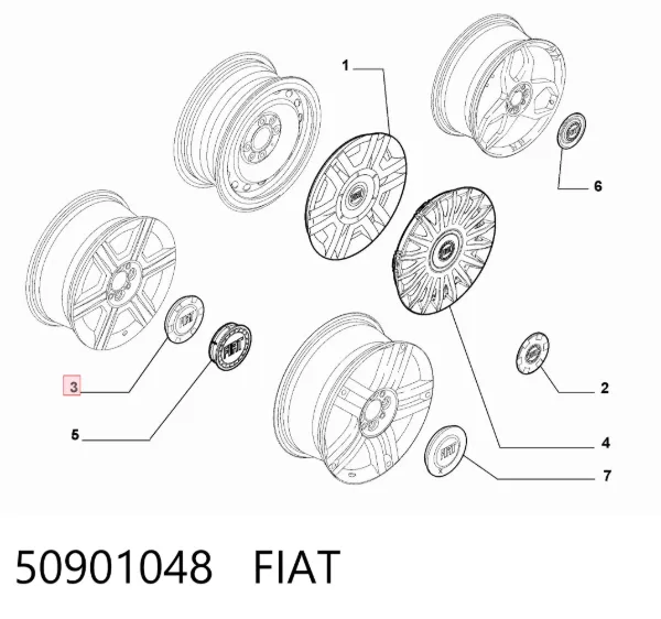 Coberta de disco de roda 50901048 Fiat/Alfa/Lancia