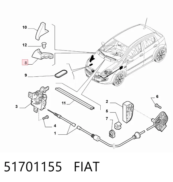 Capota 51701155 Fiat/Alfa/Lancia