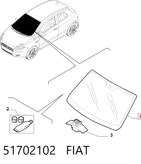 Pára-brisas Fiat Punto GRAND