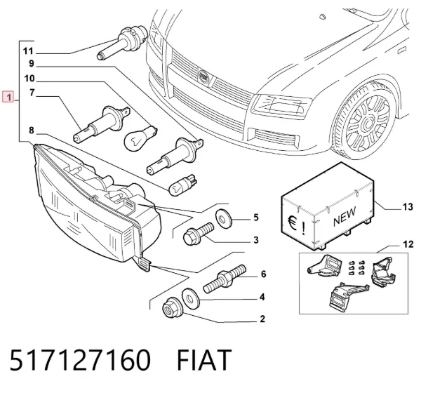 Luz esquerda 517127160 Fiat/Alfa/Lancia