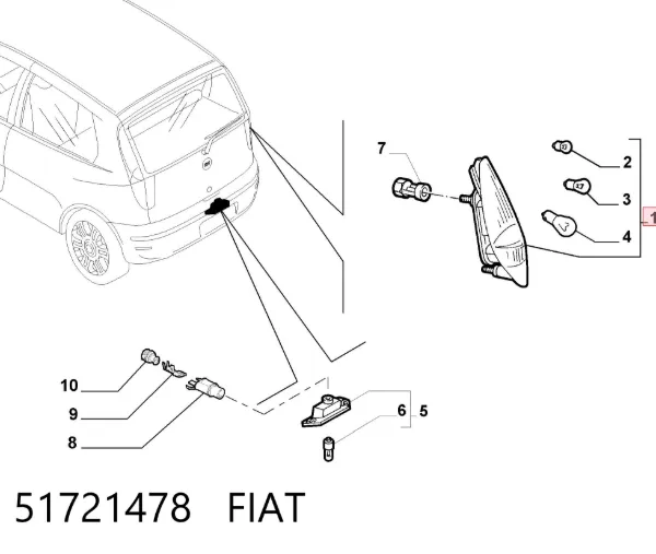 Lanterna traseira direita 51721478 Fiat/Alfa/Lancia