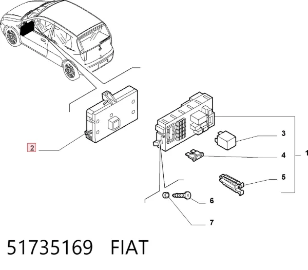 Módulo de direção (Centralina eletrônica) de imobilizador 51735169 Fiat/Alfa/Lancia