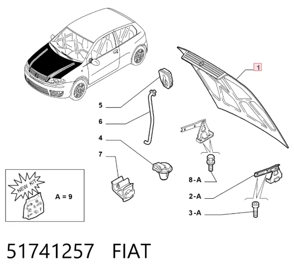 Capota 51741257 Fiat/Alfa/Lancia