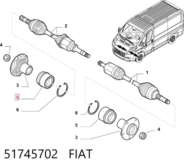 Rolamento de cubo dianteiro 51745702 Fiat/Alfa/Lancia