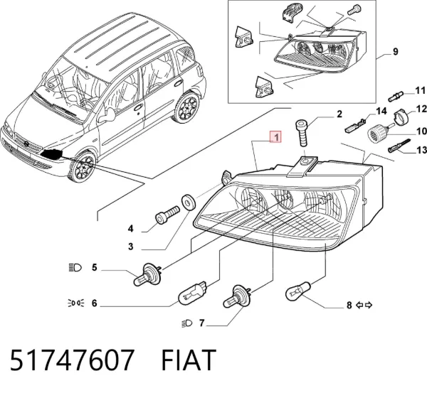 Luz esquerda 51747607 Fiat/Alfa/Lancia