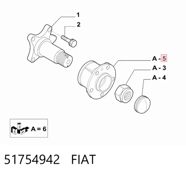Cubo traseiro 51754942 Fiat/Alfa/Lancia