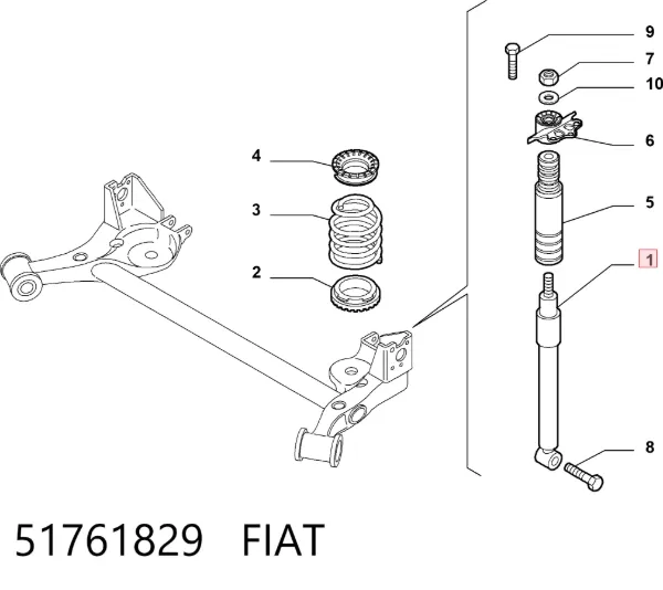 Amortecedor traseiro 51761829 Fiat/Alfa/Lancia