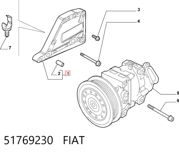 Consola do compressor de aparelho de ar condicionado 51769230 Fiat/Alfa/Lancia