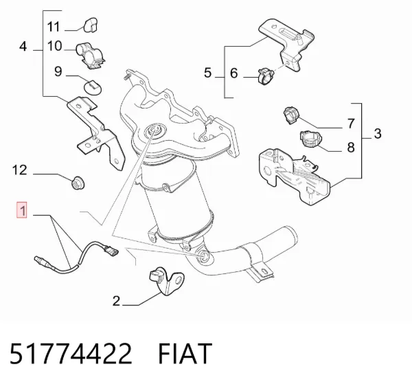 Sonda lambda, sensor de oxigênio 51774422 Fiat/Alfa/Lancia
