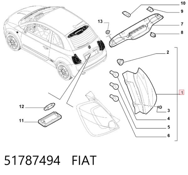 Lanterna traseira esquerda 51787494 Fiat/Alfa/Lancia