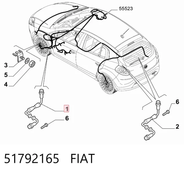 Sensor dianteiro de ABS 51792165 Fiat/Alfa/Lancia