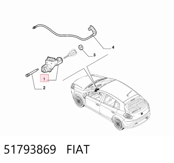 Fecho de ignição 51793869 Fiat/Alfa/Lancia
