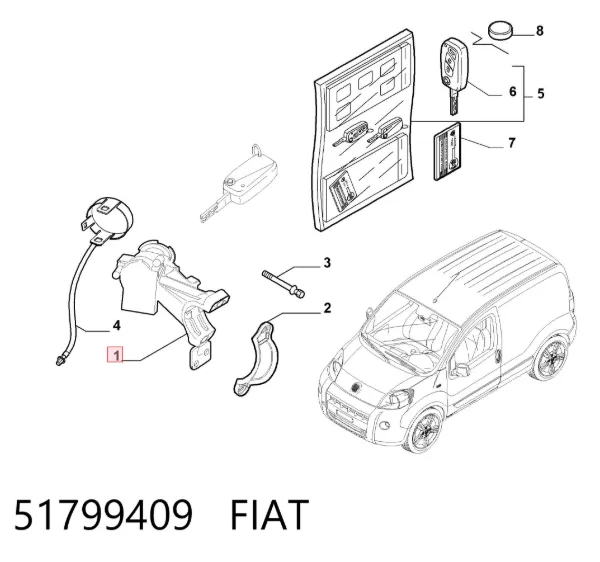 Fecho de ignição 51799409 Fiat/Alfa/Lancia