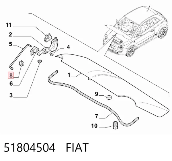Capota 51804504 Fiat/Alfa/Lancia
