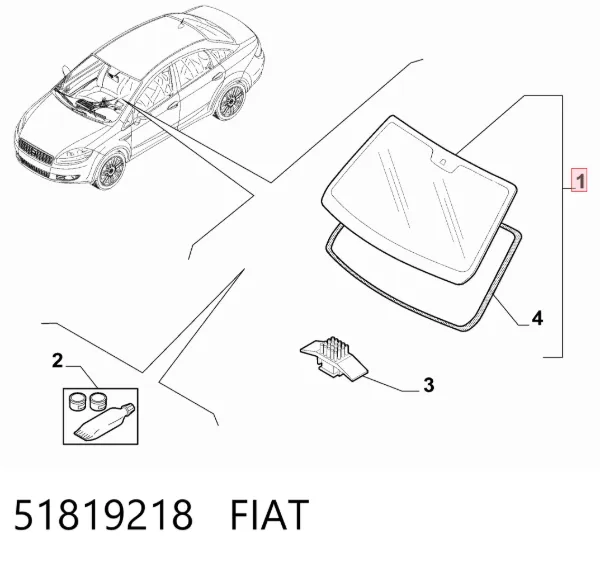 Pára-brisas 51819218 Fiat/Alfa/Lancia