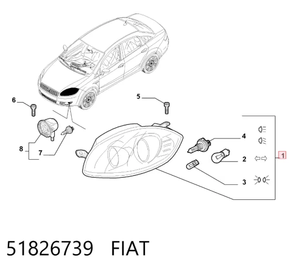 Luz esquerda 51826739 Fiat/Alfa/Lancia
