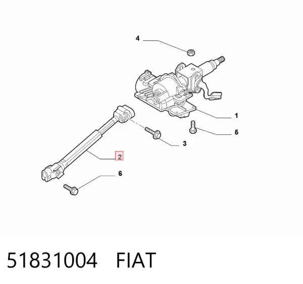 Veio da coluna de direção inferior 51831004 Fiat/Alfa/Lancia