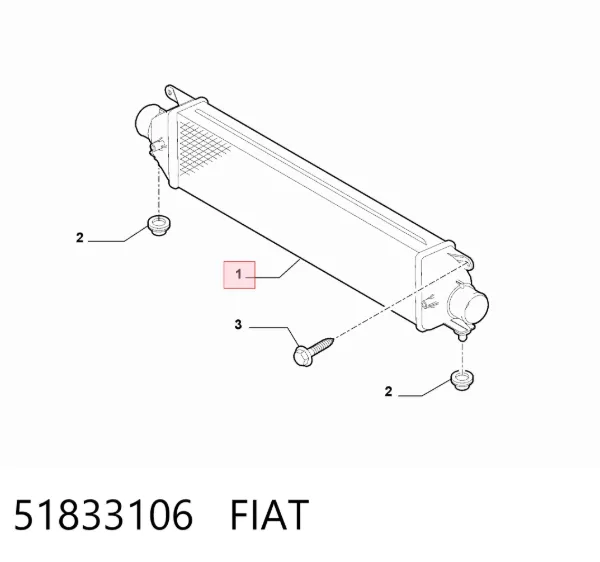 Radiador de intercooler 51833106 Fiat/Alfa/Lancia