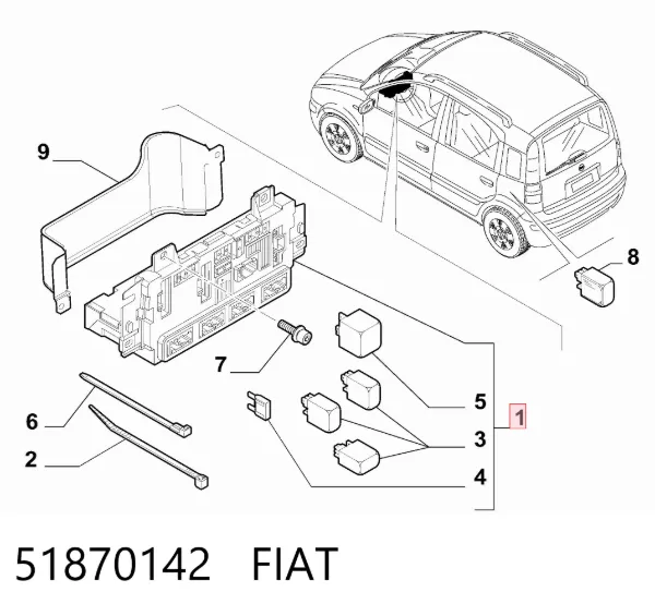 Unidade de relês 51870142 Fiat/Alfa/Lancia
