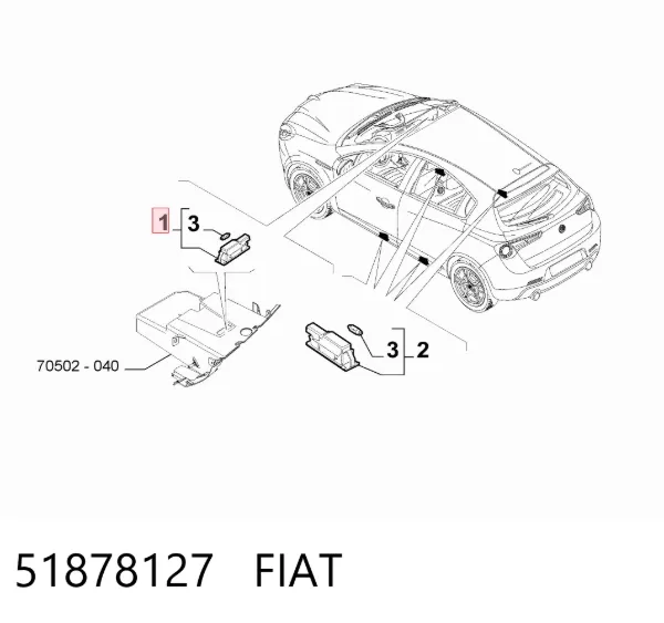 Quebra-luz traseiro de iluminação de salão (de cabina) 51878127 Fiat/Alfa/Lancia
