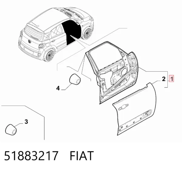 Porta dianteira esquerda 51883217 Fiat/Alfa/Lancia