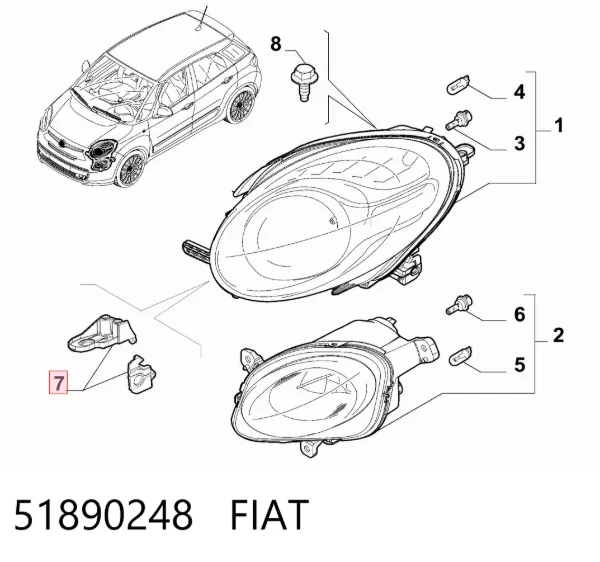 Luz direita 51890248 Fiat/Alfa/Lancia