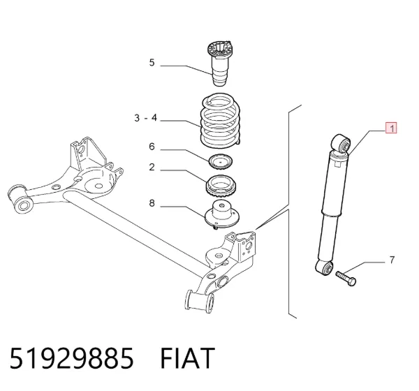 Amortecedor traseiro 51929885 Fiat/Alfa/Lancia