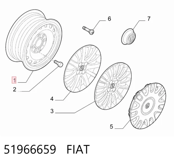 Discos de roda de aço (estampados) 51966659 Fiat/Alfa/Lancia