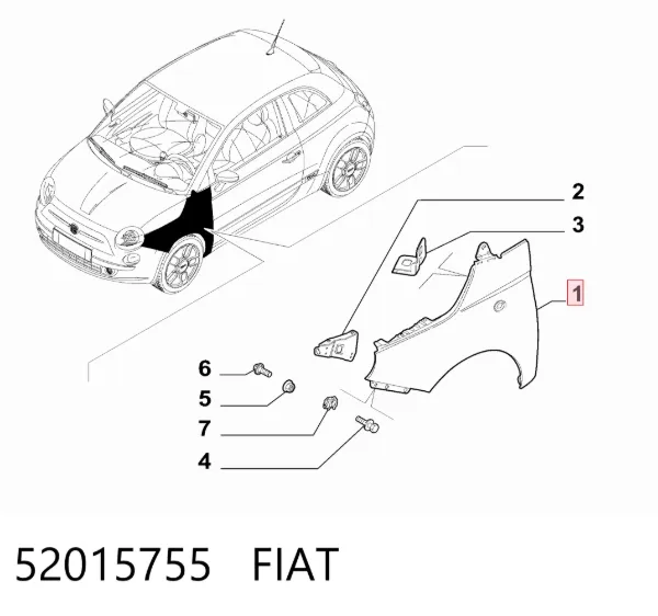 Pára-lama dianteiro direito 52015755 Fiat/Alfa/Lancia