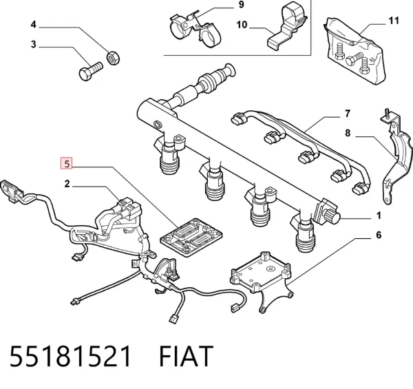 Módulo de direção (Centralina eletrônica) de motor Fiat Stilo 192