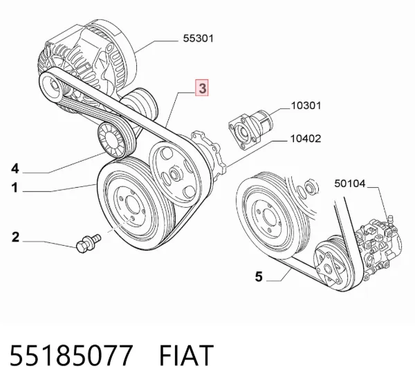 Correia dos conjuntos de transmissão 55185077 Fiat/Alfa/Lancia