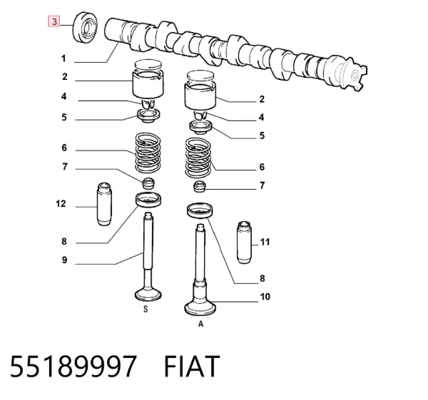 Vedação da árvore distribuidora de motor 55189997 Fiat/Alfa/Lancia