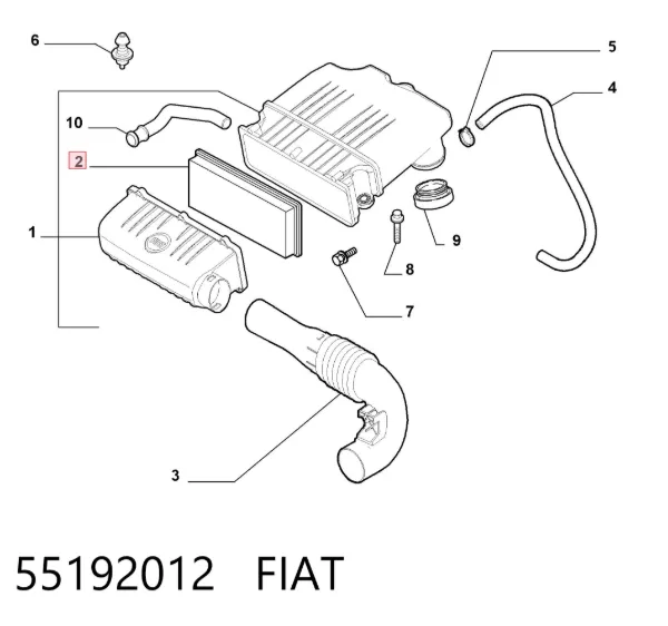 Filtro de ar 55192012 Fiat/Alfa/Lancia
