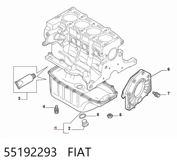 Panela de óleo de cárter do motor 55192293 Fiat/Alfa/Lancia
