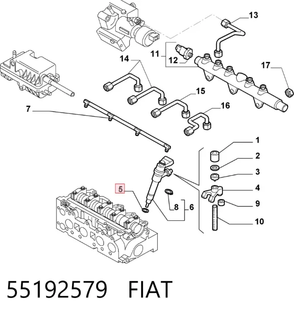 Injetor de injeção de combustível 55192579 Fiat/Alfa/Lancia