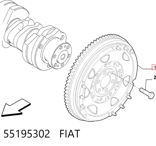 Volante de motor 55195302 Fiat/Alfa/Lancia