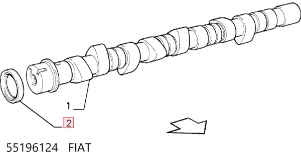 Vedação da árvore distribuidora de motor 55196124 Fiat/Alfa/Lancia