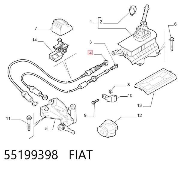 Cabo de mudança (de seleção de velocidade) 55199398 Fiat/Alfa/Lancia