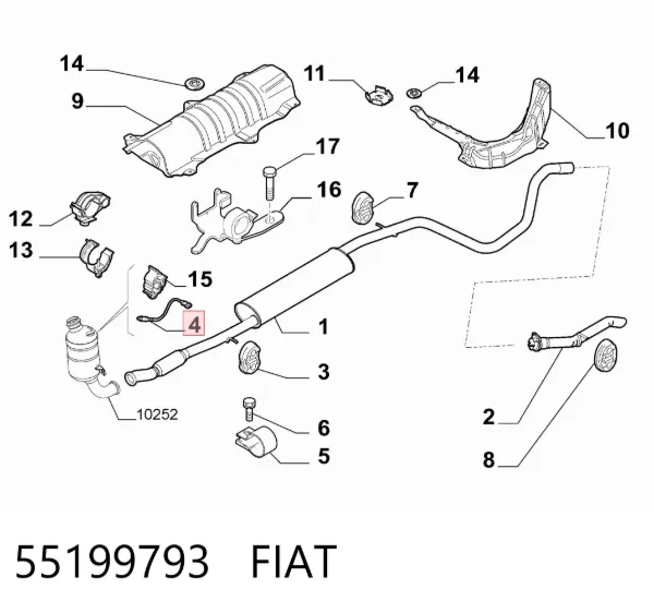Sonda lambda, sensor de oxigênio 55199793 Fiat/Alfa/Lancia