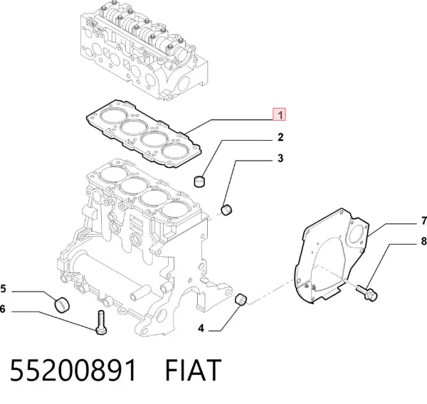 Vedante de cabeça de motor (CBC) 55200891 Fiat/Alfa/Lancia
