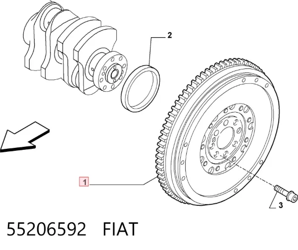 Volante de motor 55206592 Fiat/Alfa/Lancia