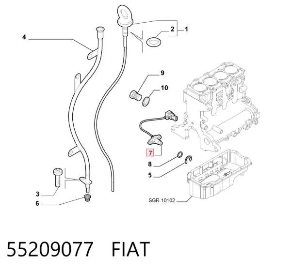 Sensor do nível de óleo de motor 55209077 Fiat/Alfa/Lancia