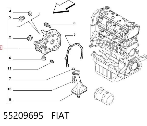 Bomba de óleo 55209695 Fiat/Alfa/Lancia