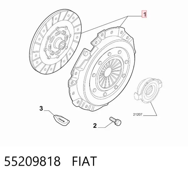 Kit de embraiagem (3 peças) 55209818 Fiat/Alfa/Lancia