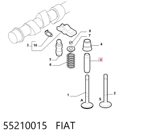 Guia de válvula 55210015 Fiat/Alfa/Lancia