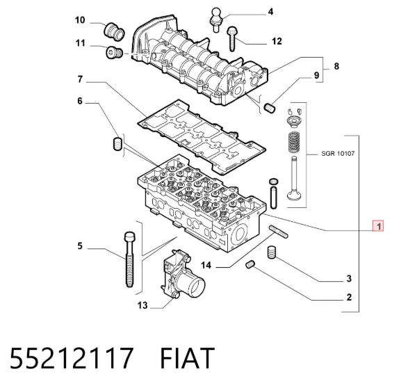 Cabeça de motor (CBC) 55212117 Fiat/Alfa/Lancia